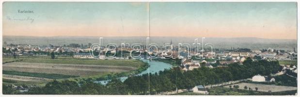 1908 Pancsova, Pancevo; Két részes kinyitható panorámalap / 2-tiled folding panoramacard (r)