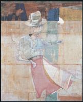 Nagy Gábor (1949-) festőművész autográf aláírása és dedikációja 1981-ből. 2 db színes reprodukciót t...