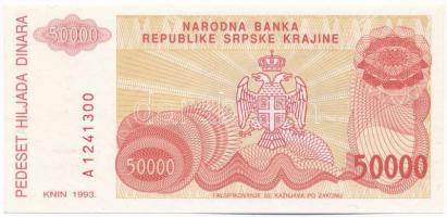 Horvátország / Krajnai Szerb Köztársaság 1993. 50.000D A 1241300 T:I- Croatia / Republic of Serbian Krajina 1993. 50.000 Dinara A 1241300 C:AU Krause P#R21a