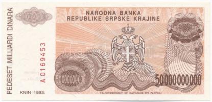Horvátország / Krajnai Szerb Köztársaság 1993. 50.000.000.000D A 0169453 T:I- Croatia / Republic of Serbian Krajina 1993. 50.000.000.000 Dinara A 0169453 C:AU Krause P#R29a