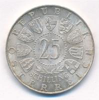 Ausztria 1961. 25Sch Ag "40 éves Burgenland" T:1- halvány patina 
Austria 1961. 25 Schill...