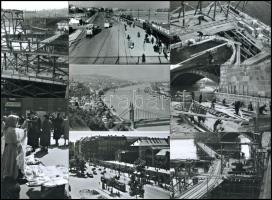 cca 1960 előtt készült felvételek Budapestről (híd felújítás, Deák tér, alkalmi árusok, népgyűlés, közlekedés, stb.), 11 db mai nagyítás különféle hagyatékokból, 10x15 cm