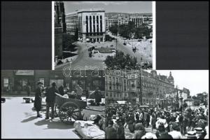 cca 1960 előtt készült felvételek Budapestről (híd felújítás, Deák tér, alkalmi árusok, népgyűlés, k...