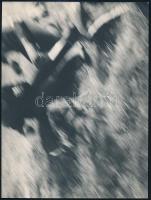 cca 1981 Csalár István: Hajsza, feliratozott, vintage fotóművészeti alkotás, ezüst zselatinos fotópapíron, 18x24 cm