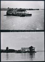 cca 1937 Hajómalom a Dunán, két irányból lefényképezve, Kerny István budapesti fotóművész hagyatékából 2 db mai nagyítás, 10x15 cm