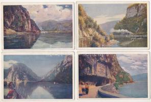 Kazán-szoros. MFTR Művészlevelezőlap - 4 db régi képeslap / 4 pre-1945 postcards