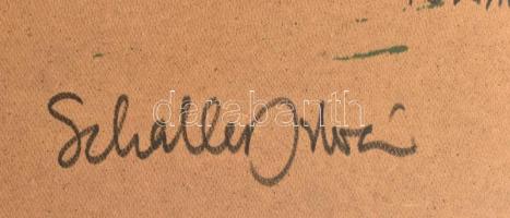 Schaller István (1970-): Sátor, 2007. Olaj, farost. Jelzett a hátoldalán. Kiállítva: Szófiai Magyar ...