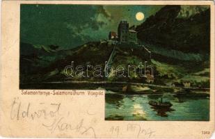 1899 (Vorläufer) Visegrád, Salamon torony este. litho (EB)