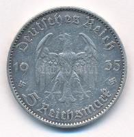 Német Harmadik Birodalom 1935E 5M Ag "Náci hatalom első évfordulója" T:2,2- 
German Third...