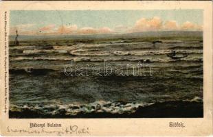 1903 Siófok, Háborgó Balaton. Ellinger Ede fényképész kiadása (apró szakadás / tiny tear)