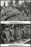 cca 1960 ,,Repülőszázad" című szovjet film jelenetei és szereplői, 13 db vintage produkciós filmfotó, ezüst zselatinos fotópapíron, 18x24 cm