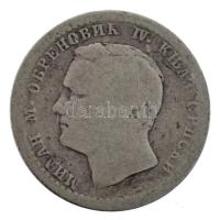 Szerbia 1875. 50p Ag "IV. Obrenovics Milán" T:3
Serbia 1875. 50p Ag "Obrenović Milan...