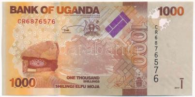 Uganda 2017. 1000Sh CR 6876576 T:I- hullámos papír Uganda 2017. 1000 Shillings CR 6876576 C:AU wavy paper Krause P#49e