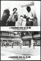 1973 ,,A rendőrség csak áll és néz című olasz film jelenetei és szereplői, 13 db vintage produkciós filmfotó, ezüst zselatinos fotópapíron, 18x24 cm