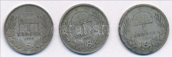 1893KB-1896KB 1K Ag "Ferenc József" (3xklf) T:3 patina Adamo K5