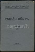 1927 Jó szív temetkezési egyesület tagsági könyve, bejegyzésekkel