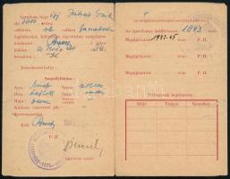 1943 Bp., igazolvány különleges légvédelmi szolgálatra kötelezett részére, kétféle bélyegzéssel