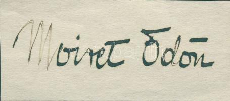 Moiret Ödön (1883-1966) szobrász saját kezű aláírása kivágáson