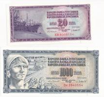 Jugoszlávia 1981. 20D + 1000D T:I Yugoslavia 1981. 20 Dinara + 1000 Dinara C:UNC