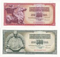 Jugoszlávia 1986. 100D + 500D T:I Yugoslavia 1986. 100 Dinara + 500 Dinara C:UNC