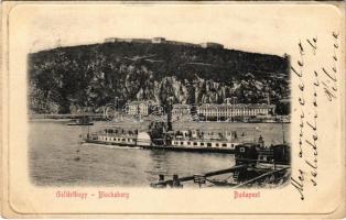 1903 Budapest XI. Gellérthegy, Citadella, Hattyú gőzüzemű ingahajó (EB)