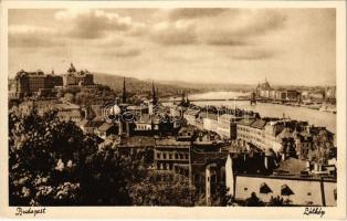 Budapest I. Kilátás a Gellérthegyről, Királyi vár, Tabán, Lánchíd