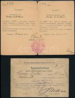 1941-1945 Vegyes igazolvány tétel, közte fényképesek, Vöröskereszt, Magyar Optikai Művek, Magyar Műv...