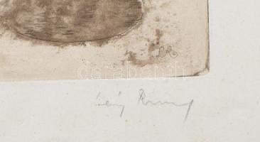 Láng Rudolf (1904-1991): Presszóban, rézkarc, papír, jelzett, 29,5x39cm,