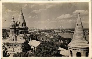 1937 Budapest I. Halászbástya, kilátás a Margitszigetre (EK)