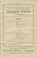 1922 Johan Nilsson hegedüművész / saját kezű aláírása fellépésének programján / violinist signature