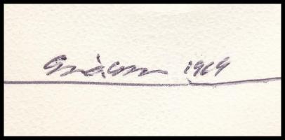 Szász Károly István (1909-1979): Arcok, 1964. Vegyes technika, papír, jelzett. Paszpartuban. 18×26 c...