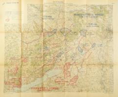 1908 Nagy hadgyakorlat Nyugat-Magyarországon, német nyelvű térkép, 85x72 cm