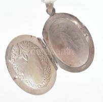 Ezüst (Ag) fényképtartós nyaklánc, jelzett, h: 60 cm, nettó: 13,9g