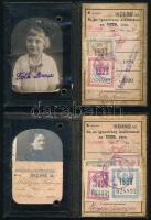 1926 Bp., 2 db fényképes MÁV igazolvány, bélyegzésekkel