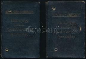 1926 Bp., 2 db fényképes MÁV igazolvány, bélyegzésekkel