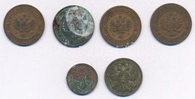 Orosz Birodalom 1901-1911. 1/2k-1k Cu (5xklf) + 1909. 15k Ag T:2-,3 patina, folt
Russian Empire 190...