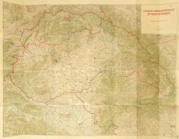 1940 Csonka Magyarország áttekintő térképe, 87x117 cm