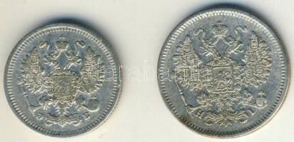 Cári Oroszország 1875. 15k Ag + 1910. 10k Ag T:2/3,3