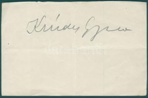 Krúdy Gyula saját kezű aláírása papírlapon / Signature of Gyula Krudy