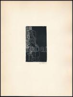 Stettner Béla (1928-1984): Nagyanyám, 1966. Fametszet, papír, jelzett, hátoldalán számozott (183/200), 10x6 cm