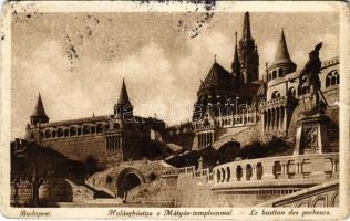 1931 Budapest I. Halászbástya a Mátyás-templommal (szakadás / tear)
