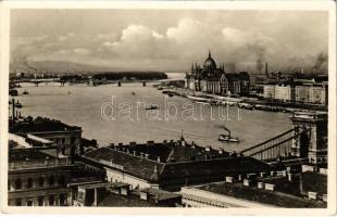 Budapest I. Dunai látkép, Margit híd, Margitsziget, Országház, Parlament, Lánchíd (EK)