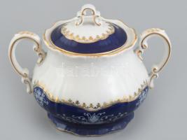 Zsolnay Pompadour mintás mokkás csésze 6 db + 1db cukortartó, teljes, kézzel festett, kopásnyomokkal...