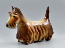 Zsolnay Skót Terrier, kézzel festett, jelzett, hibátlan, m:6 cm, h:9 cm