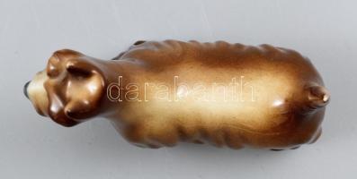 Zsolnay Skót Terrier, kézzel festett, jelzett, hibátlan, m:6 cm, h:9 cm