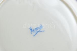 Herendi virágmintás bonbonier , jelzett, mázhibával , d:12,