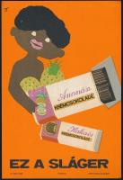 Ez a Sláger Ananász krémcsokoládé, Kakós krémcsokoládé, villamosplakát, 23,5x16,5 cm