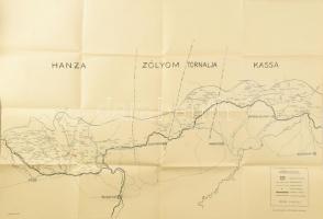 1938 A visszacsatolt felvidék térképe, felelős kiadó: vitéz Véssey Frigyes, 70x100 cm