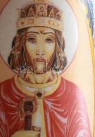 Szent István, porcelán patikaüveg, jelzett, hibátlan, m: 25 cm