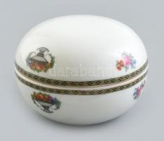 Victoria porcelán bonbonier, matricás, jelzett, kopott, d: 10 cm